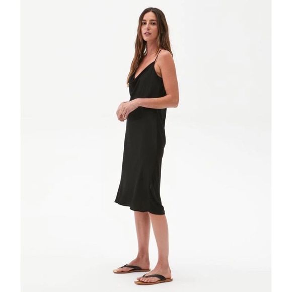 MICHAEL STARS PEARL COWL NECK SLIP DRESS size M in black - Picture 2 of 9